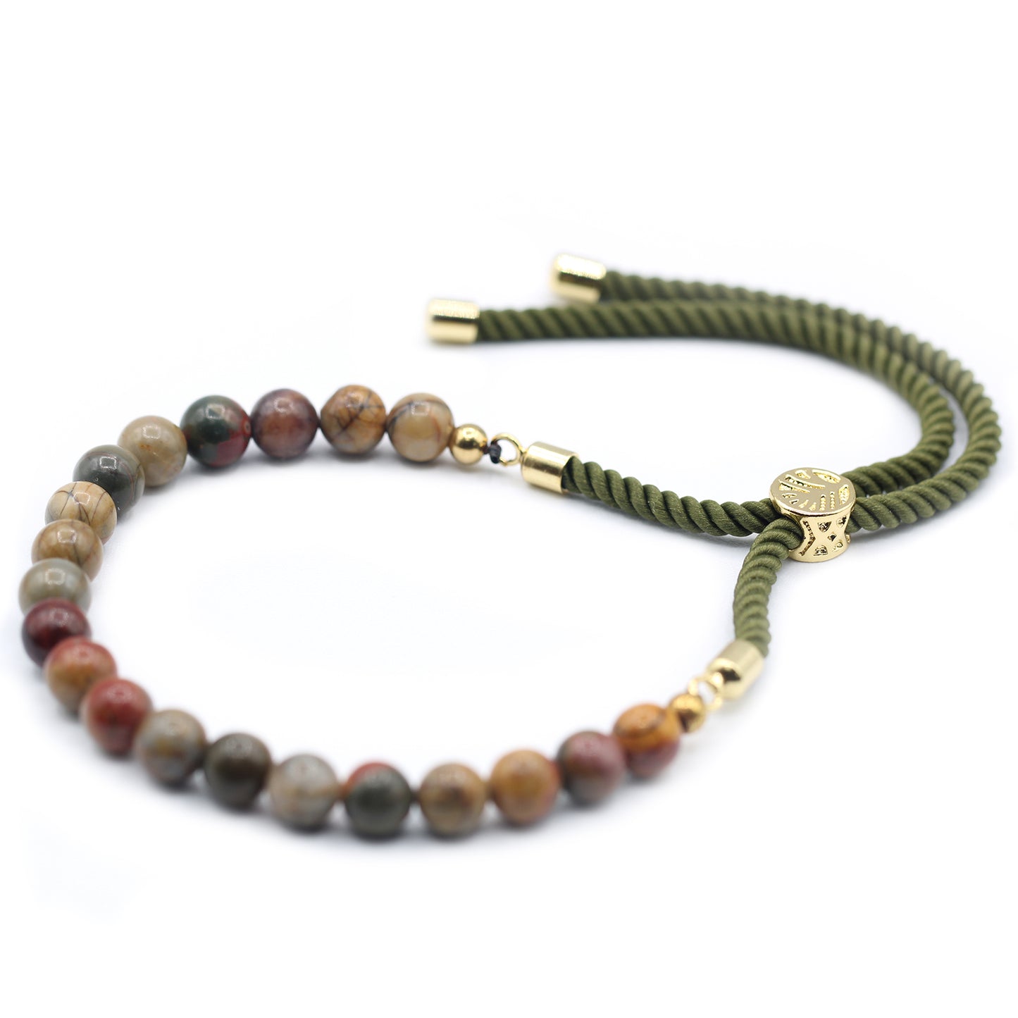 18K Vergoldetes Edelstein-Armband Picasso-Jaspis