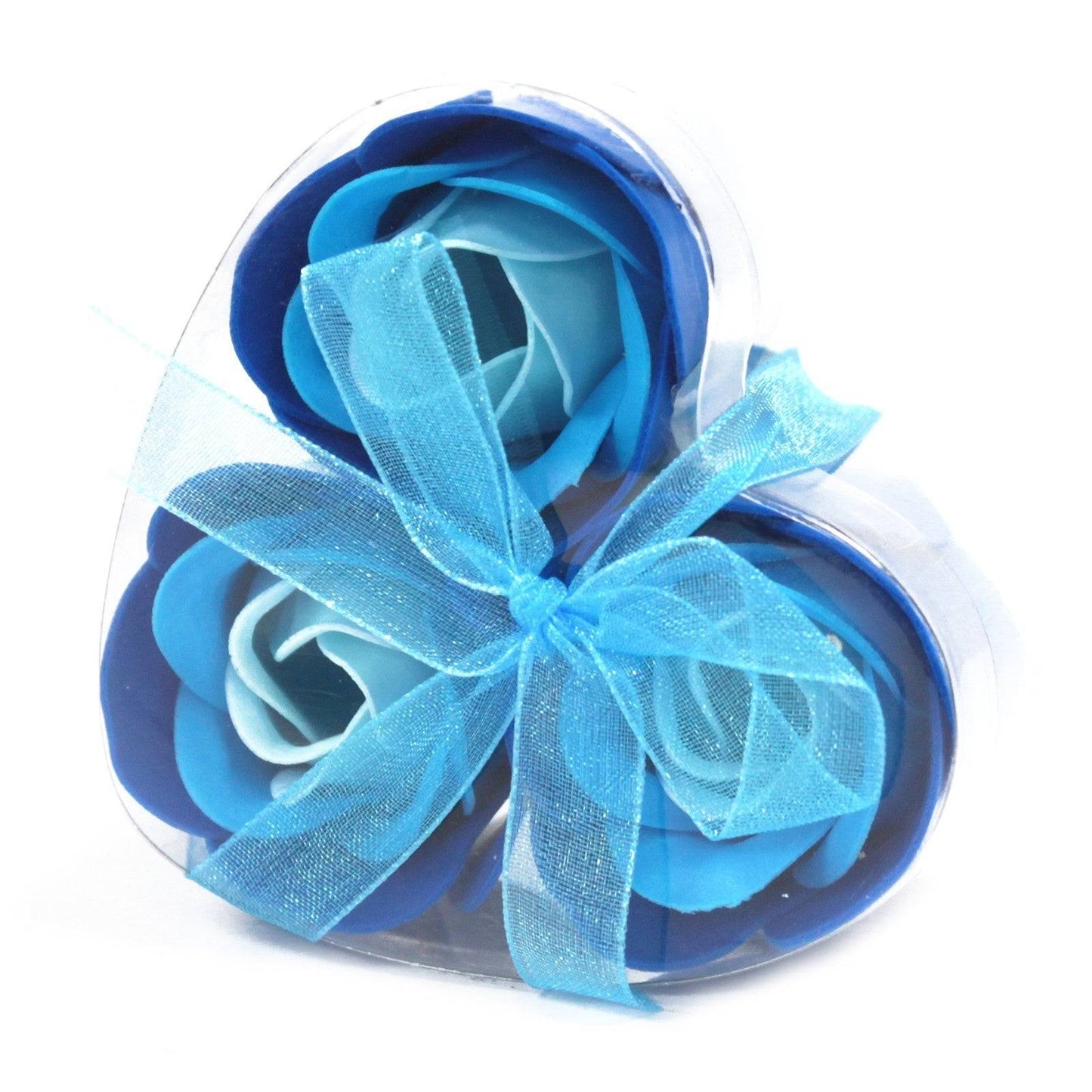 3er-Packung Seifenrosen-Herzbox Blau