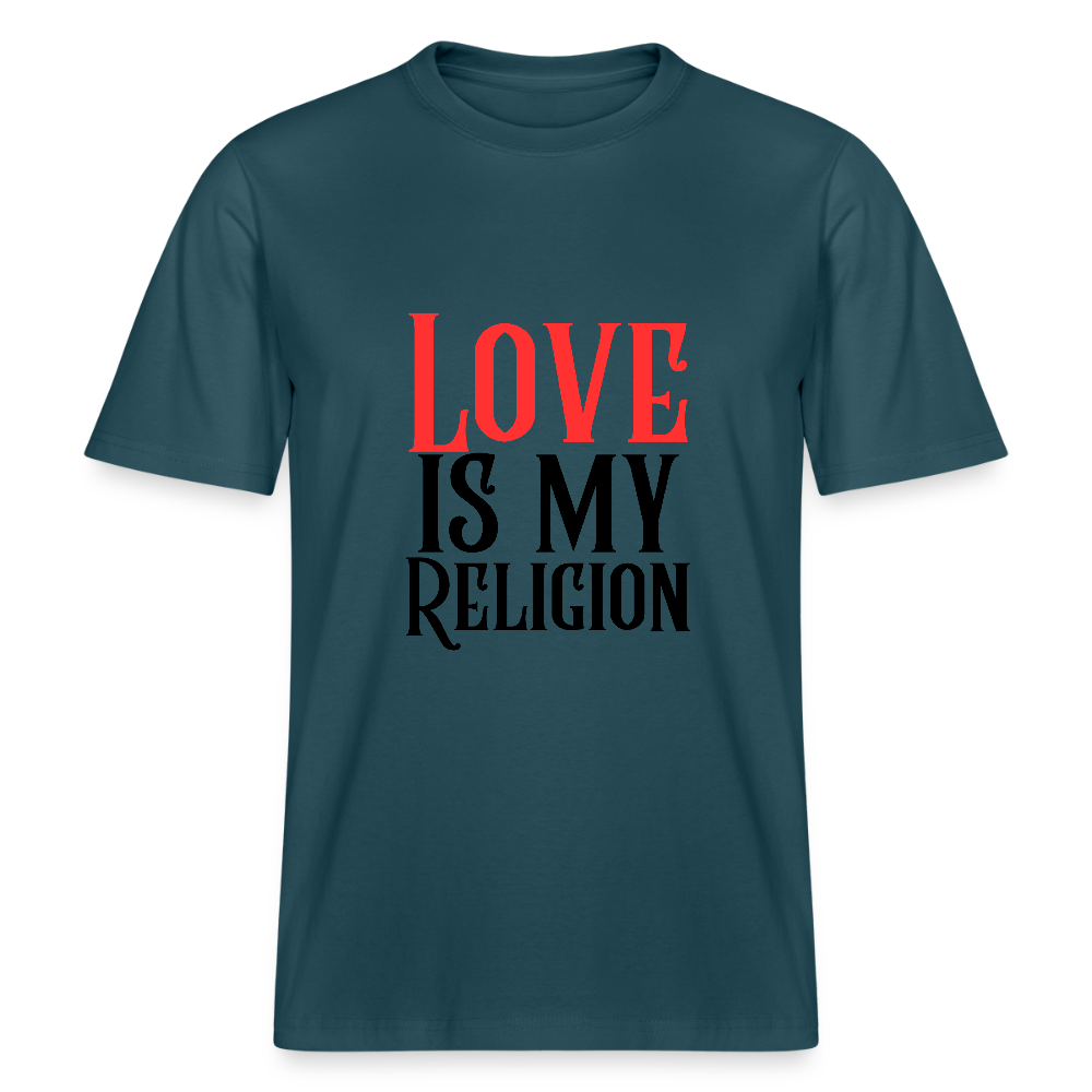 Bio Unisex T-Shirt RELIGION Dunkles Petrol