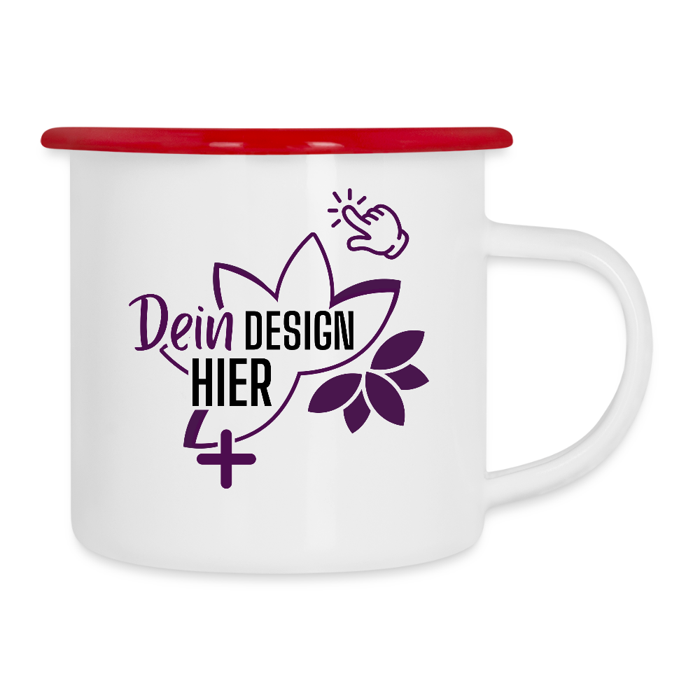 MyEcoStyle Emaille-Tasse Weiß Rot
