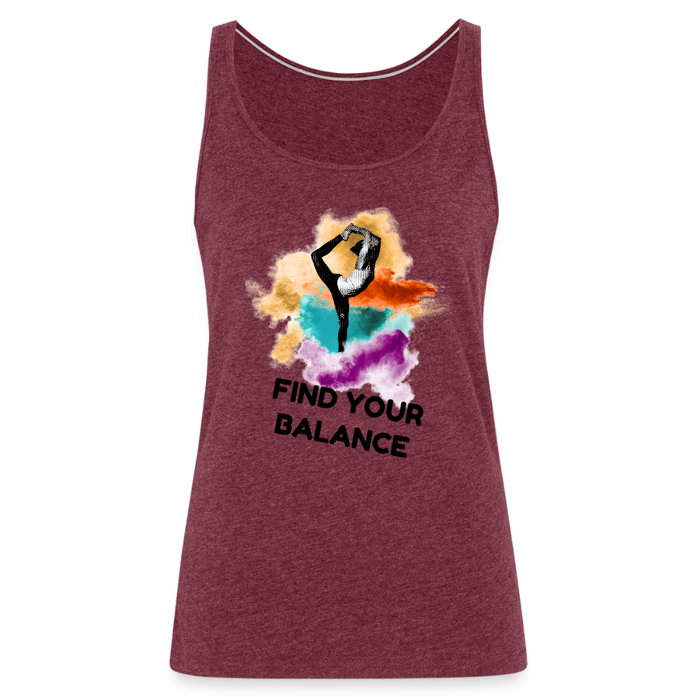 Frauen Premium Tank Top BALANCE Bordeauxrot meliert