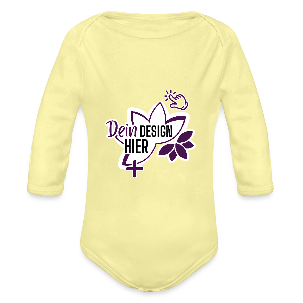 MyEcoStyle Bio Baby Langarm-Body Hellgelb