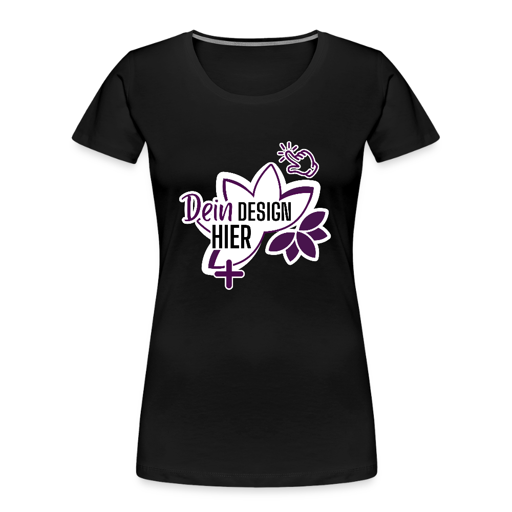 MyEcoStyle Bio Premium Frauen T-Shirt Schwarz