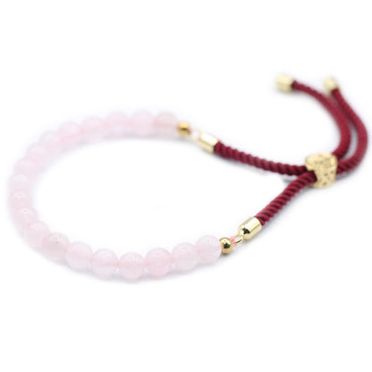 18K Vergoldetes Edelstein-Armband Rosenquarz