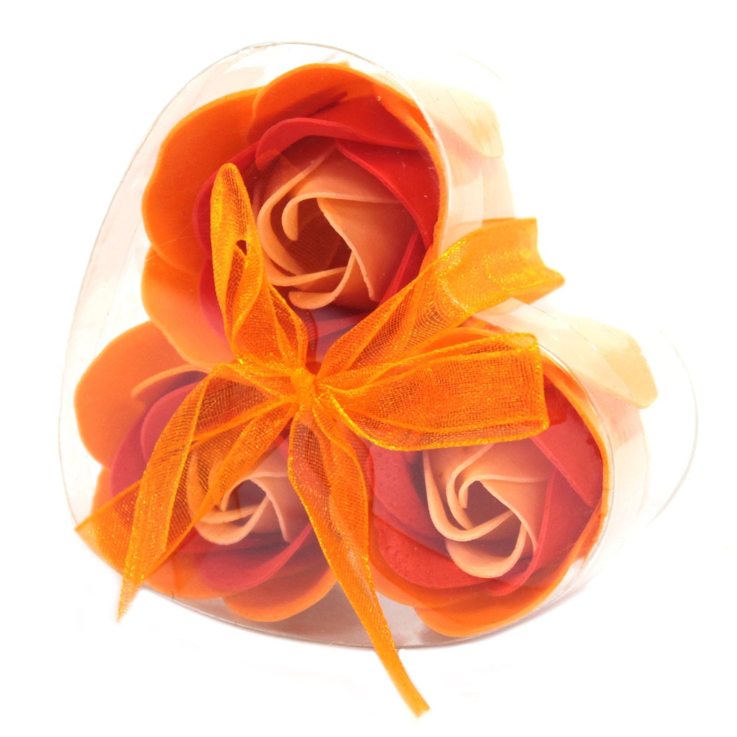 3er-Packung Seifenrosen-Herzbox Orange