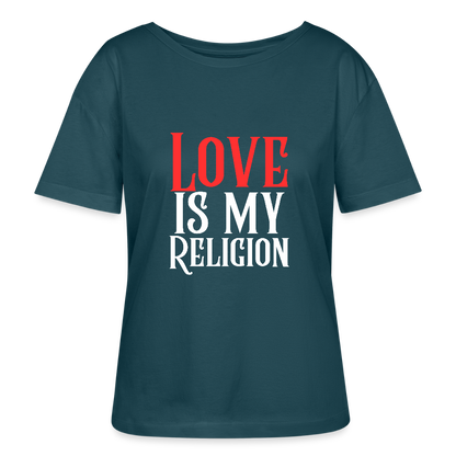 Bio Rundhals Frauen T-Shirt RELIGION Dunkles Petrol