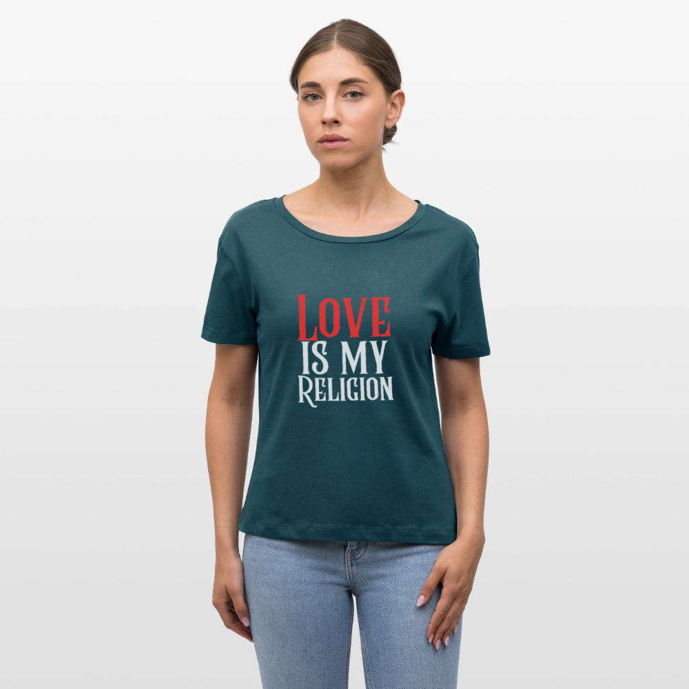 Bio Rundhals Frauen T-Shirt RELIGION