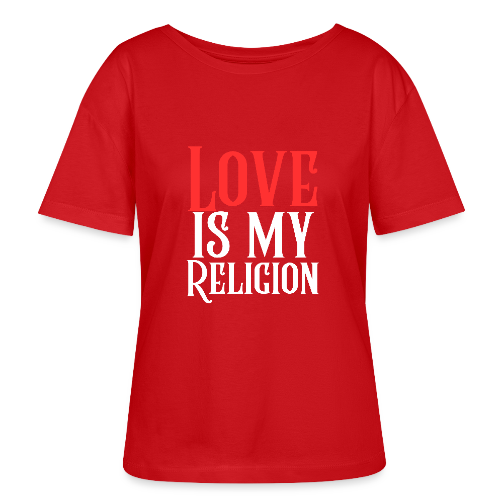 Bio Rundhals Frauen T-Shirt RELIGION Rot