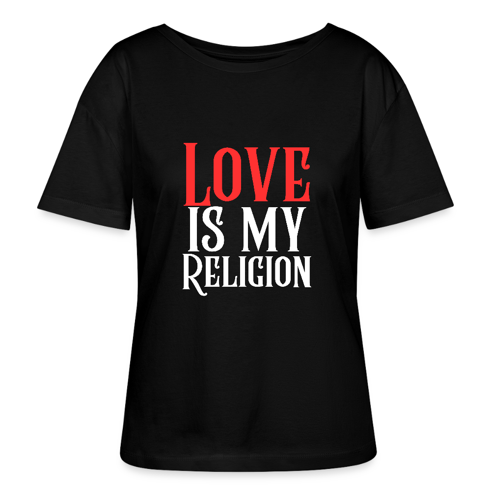 Bio Rundhals Frauen T-Shirt RELIGION Schwarz