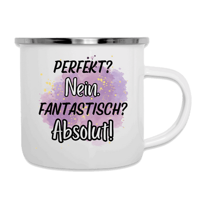 Emaille-Tasse PERFEKT Weiß