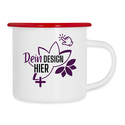MyEcoStyle Emaille-Tasse Weiß Rot