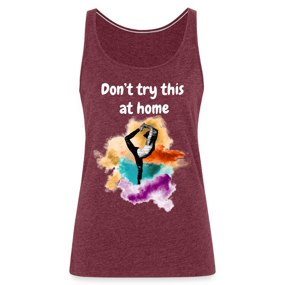 Frauen Premium Bio Tank Top DON'T TRY Bordeauxrot meliert