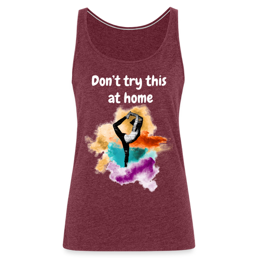 Frauen Premium Bio Tank Top DON'T TRY Bordeauxrot meliert