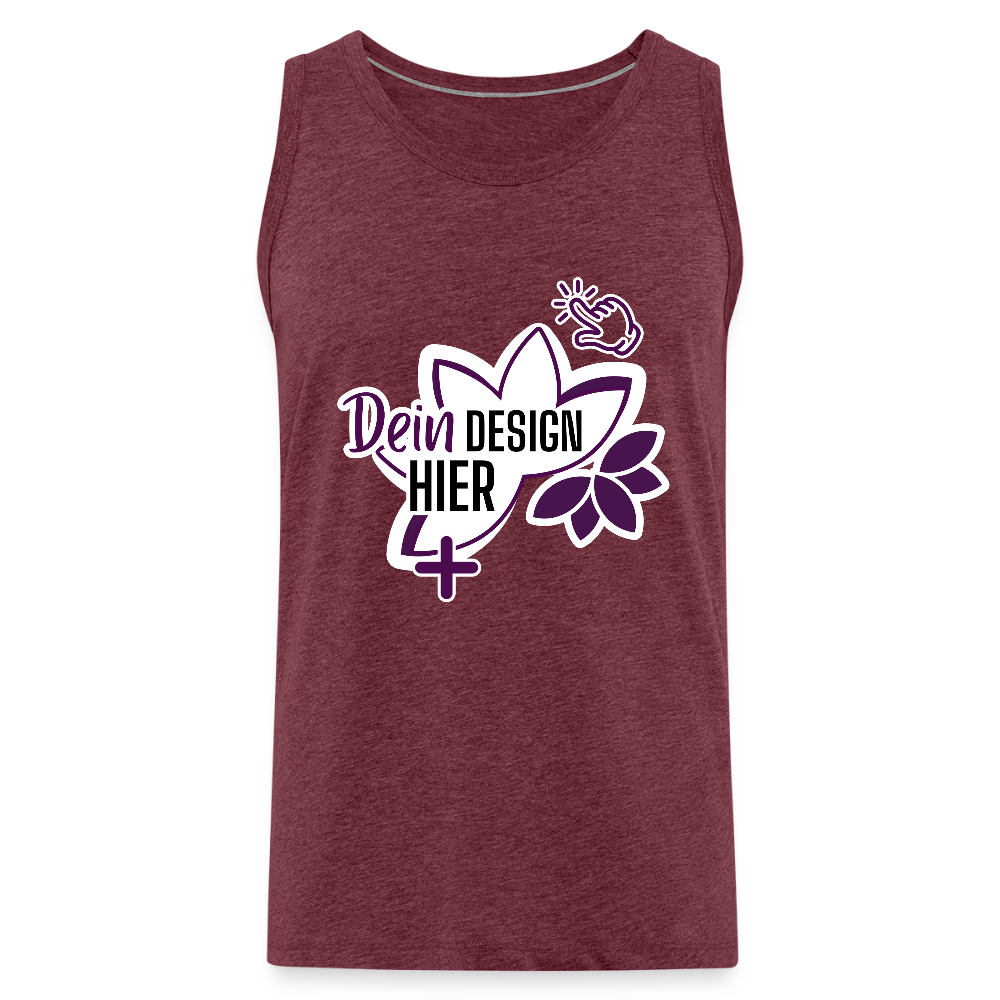Premium Männer Tank Top Bordeauxrot meliert