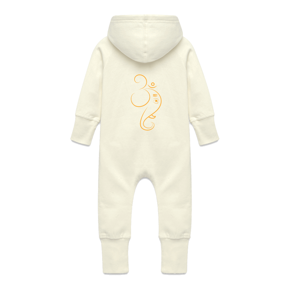 Bio Baby Overall mit Kapuze OM GANESHA Vanille-Milchshake
