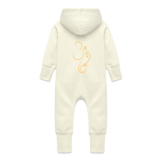 Bio Baby Overall mit Kapuze OM GANESHA Vanille-Milchshake