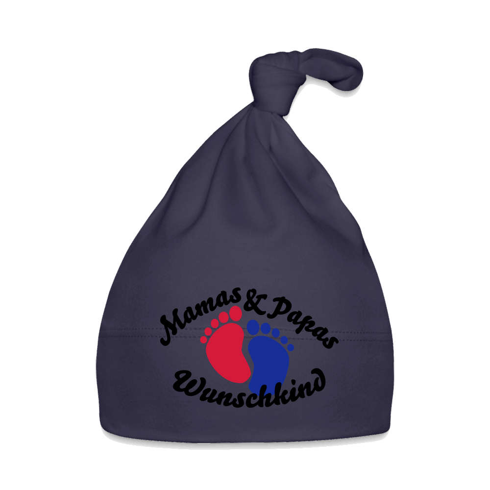 Bio Baby Mütze MAMA PAPA Navy