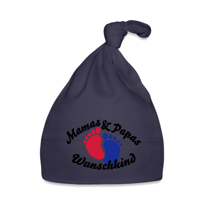 Bio Baby Mütze MAMA PAPA Navy