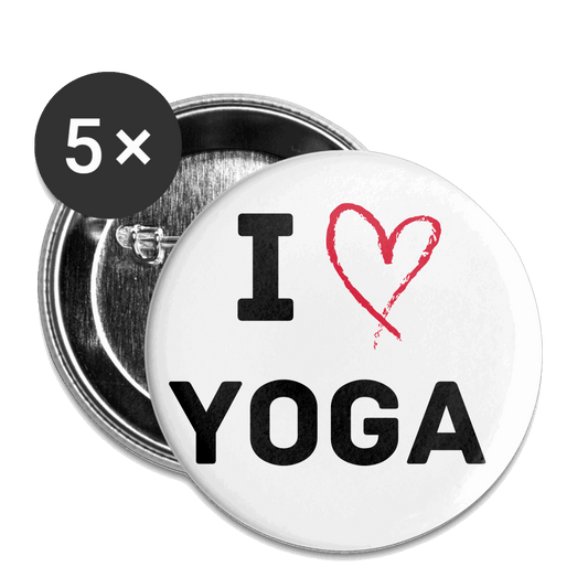 Buttons mittelgroß (5stk) LOVE YOGA Weiß