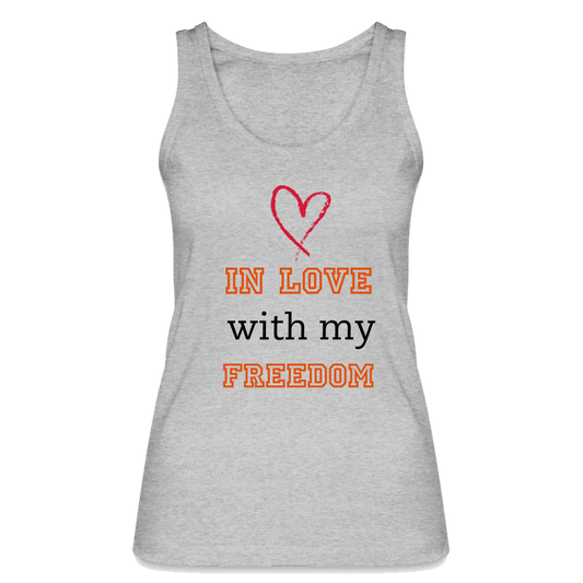 Bio Frauen Tank Top FREEDOM Grau meliert