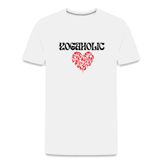 Bio Premium Männer T-Shirt YOGAHOLIC Weiß