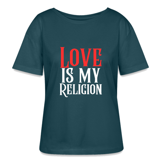 Bio Rundhals Frauen T-Shirt RELIGION Dunkles Petrol
