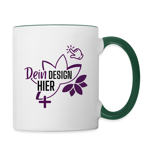 MyEcoStyle Tasse - zweifarbig Weiß Dunkelgrün