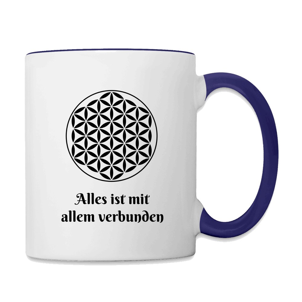 Tasse - Zweifarbig BLUME DES LEBENS Weiß Kobaltblau