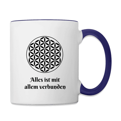 Tasse - Zweifarbig BLUME DES LEBENS Weiß Kobaltblau