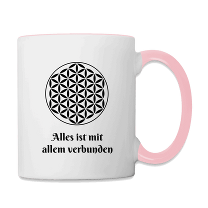 Tasse - Zweifarbig BLUME DES LEBENS Weiß Pink