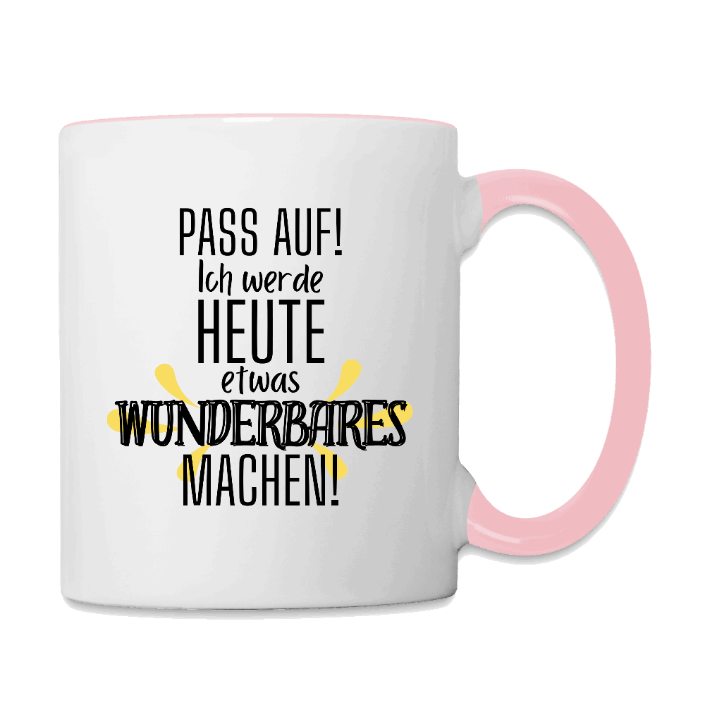 Tasse - Zweifarbig WUNDERBAR Weiß Pink