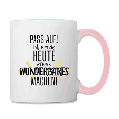 Tasse - Zweifarbig WUNDERBAR Weiß Pink
