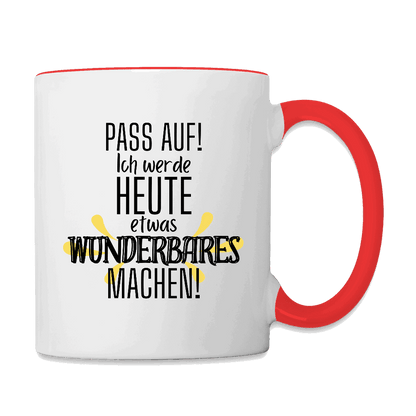 Tasse - Zweifarbig WUNDERBAR Weiß Rot