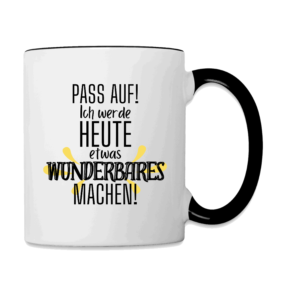 Tasse - Zweifarbig WUNDERBAR Weiß Schwarz