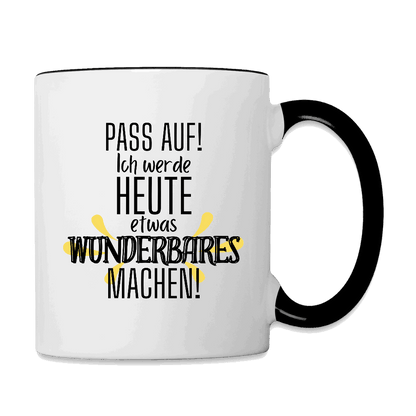 Tasse - Zweifarbig WUNDERBAR Weiß Schwarz