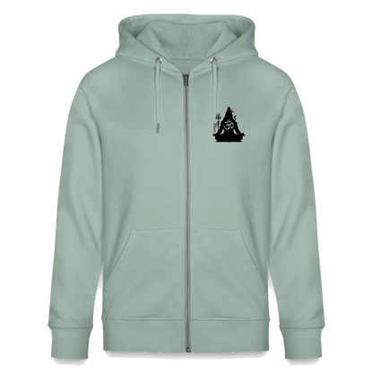 Bio Unisex Kapuzenjacke SHIVA YANTRA Helles Graugrün