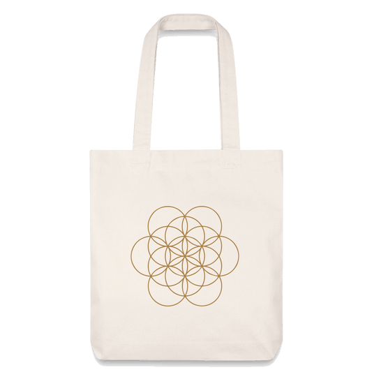 Recycelter Heavyweight Stoffbeutel FLOWER Naturweiß