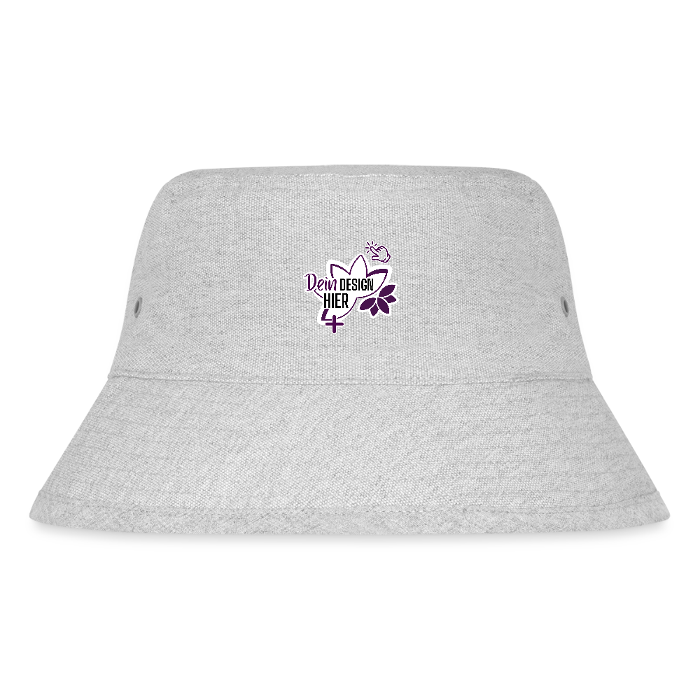 Personalisierbarer recycelter Bucket Hat – MyEcoStyle Grau meliert