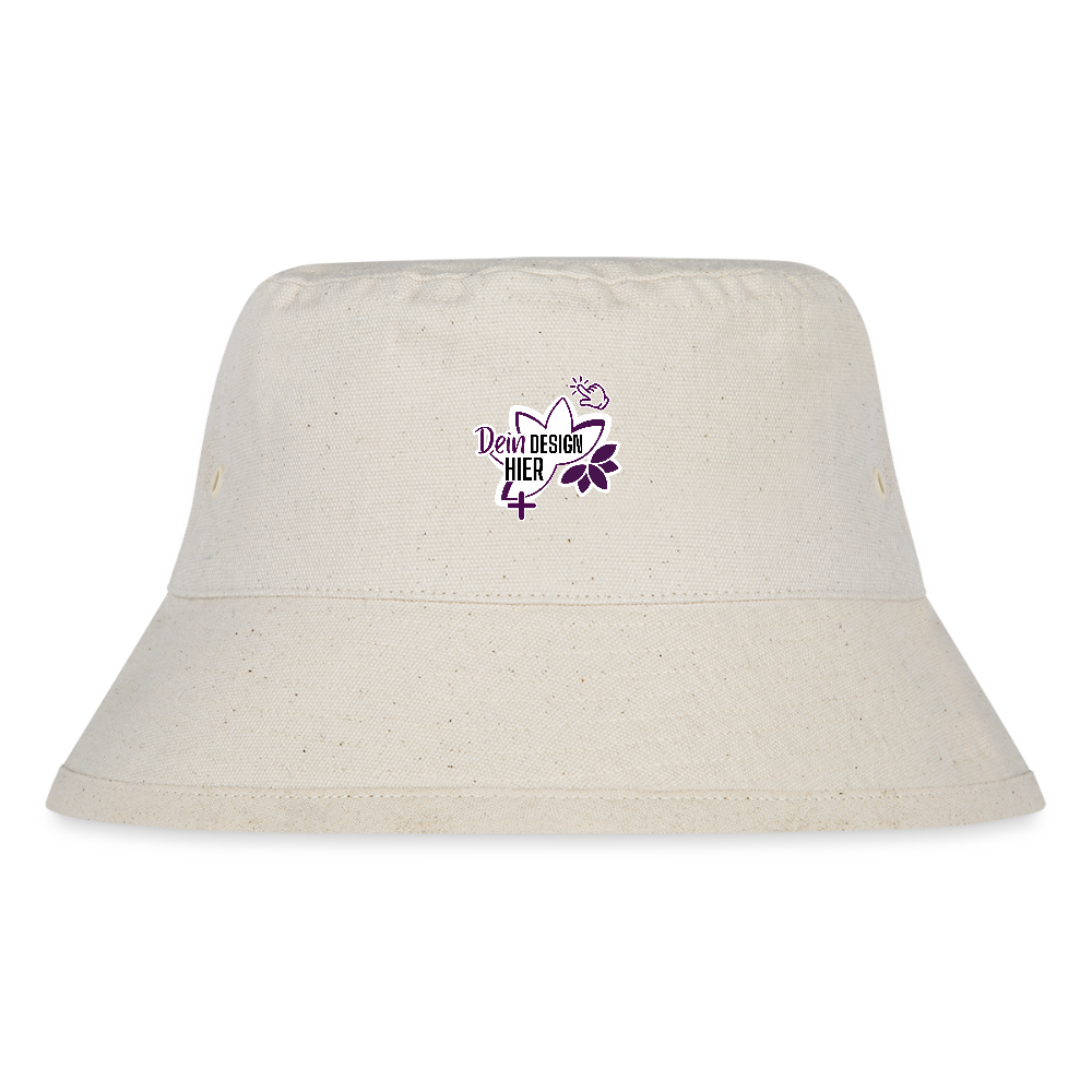 Personalisierbarer recycelter Bucket Hat – MyEcoStyle Naturweiß