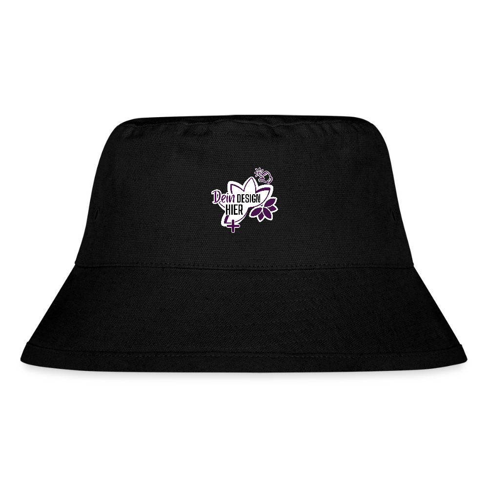Personalisierbarer recycelter Bucket Hat – MyEcoStyle Schwarz
