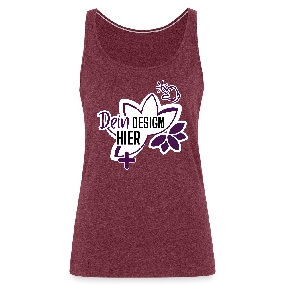 Personalisierbares Premium Tank Top für Frauen – MyEcoStyle Bordeauxrot meliert