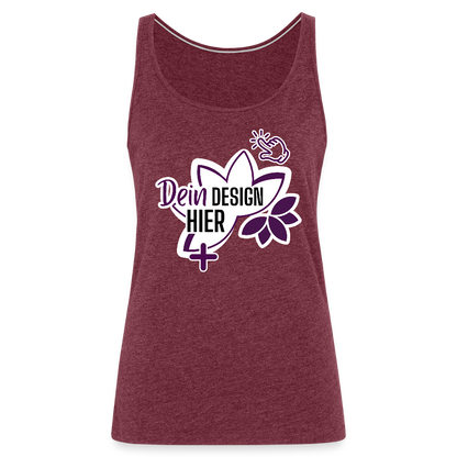 Personalisierbares Premium Tank Top für Frauen – MyEcoStyle Bordeauxrot meliert