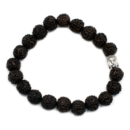 Rudraksha Buddha Armband "Dunkel"