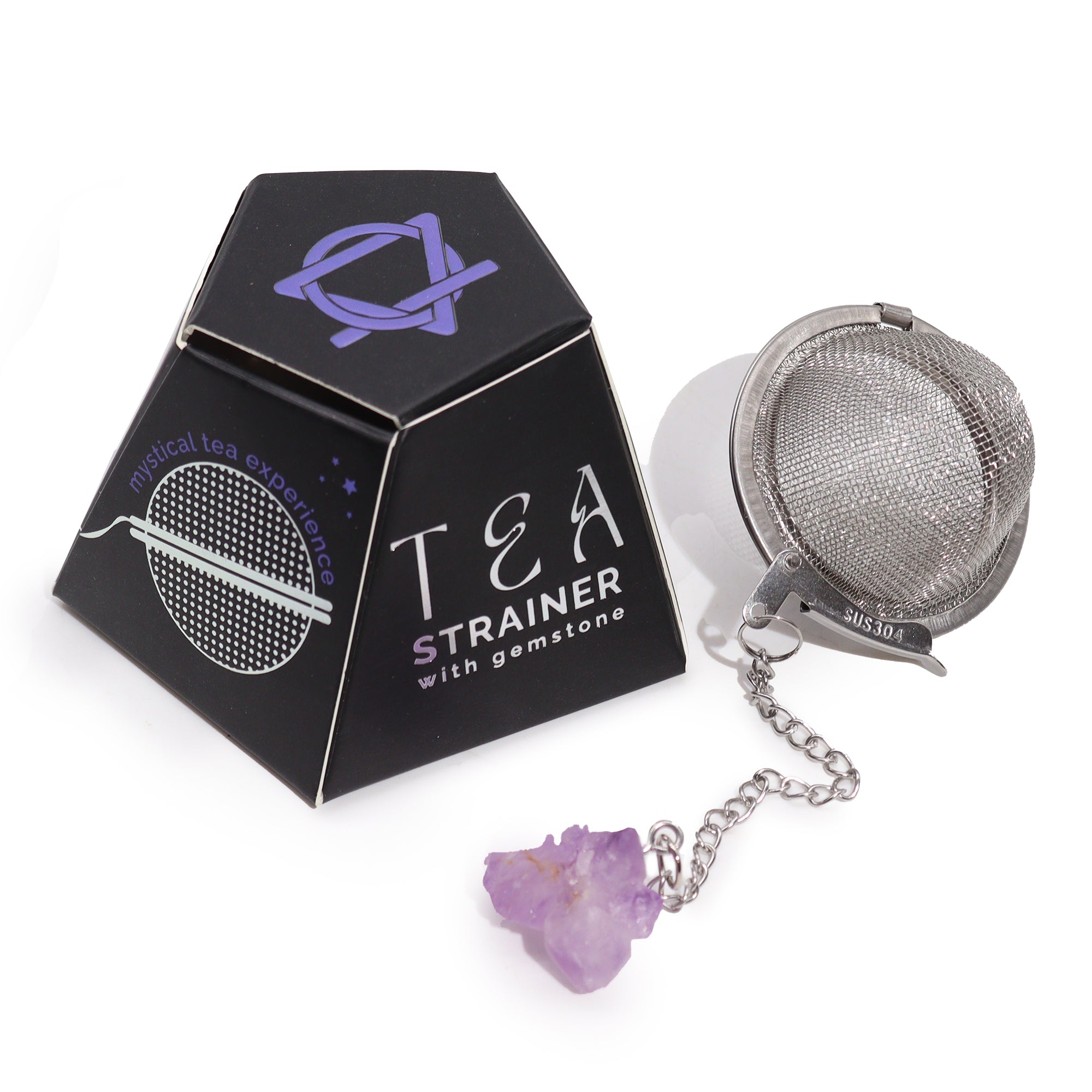 Rohkristall-Teesieb – Eleganz und Funktionalität Amethyst