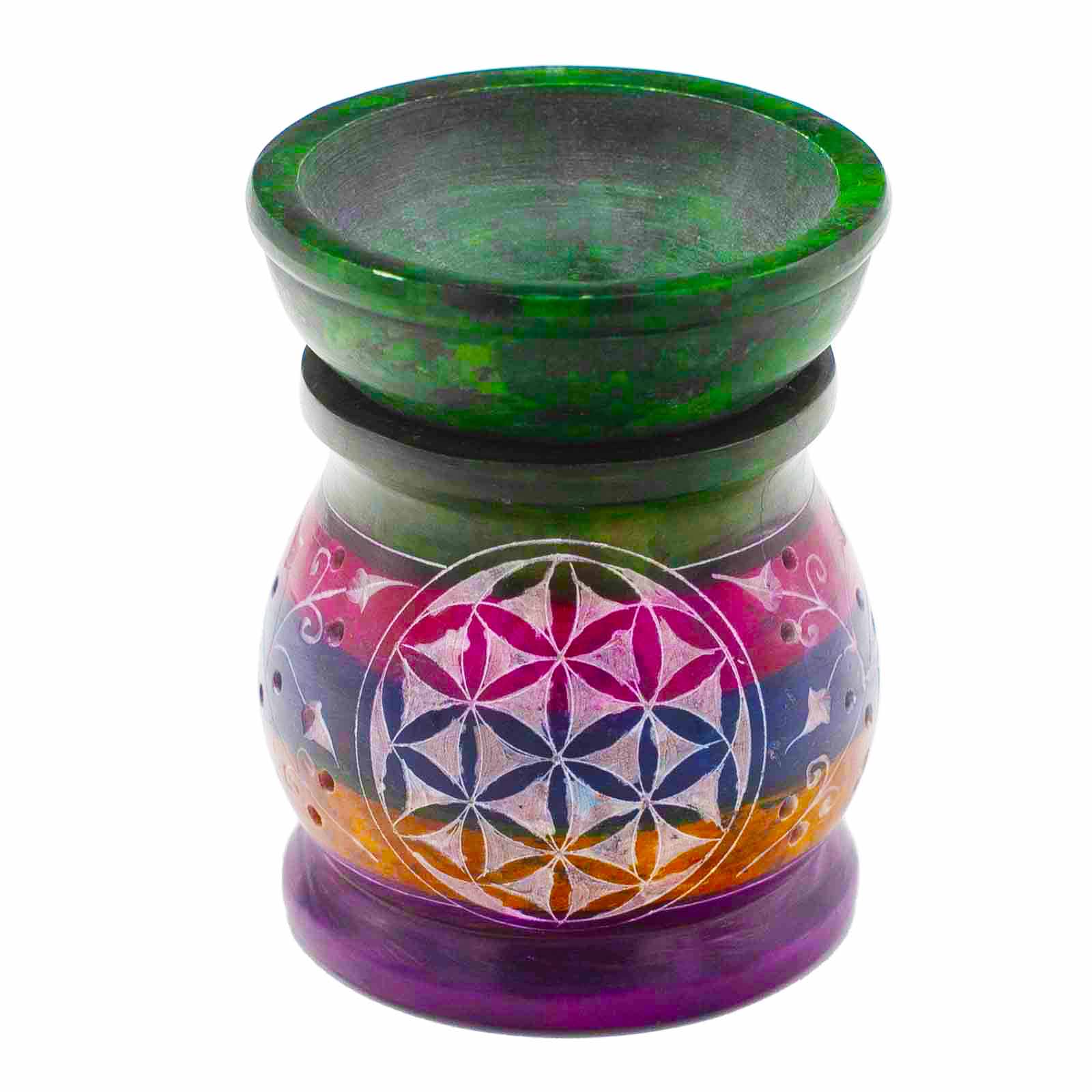 Duftlampe – Blume des Lebens Symbol aus Speckstein