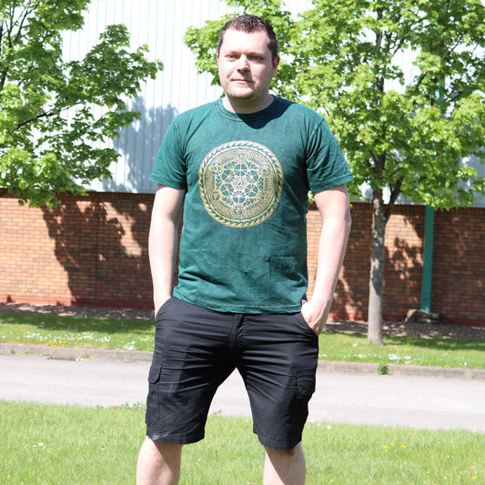Chakra T-Shirt aus 100 % Baumwolle mit Stonewashed-Effekt